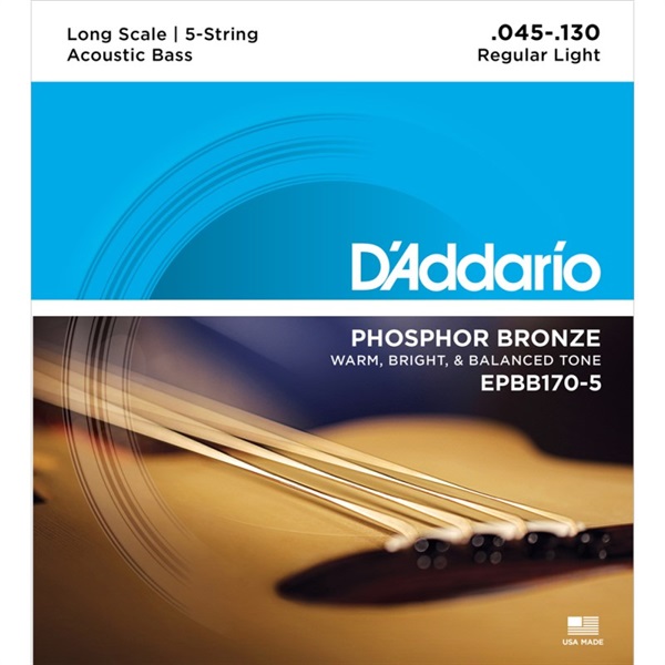 D’Addario Phosphor Bronze Acoustic Bass Strings EPBB170-5