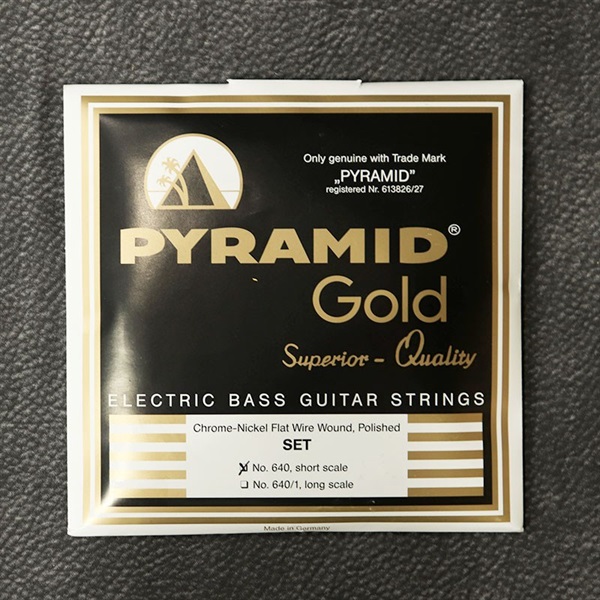 PYRAMID Gold Electric Bass Chrome-Nickel Flatwound Strings EB-Gold .040-.100 short scale