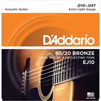 80/20 Bronze Round Wound Acoustic Guitar Strings EJ10 (Extra Light/10-47)