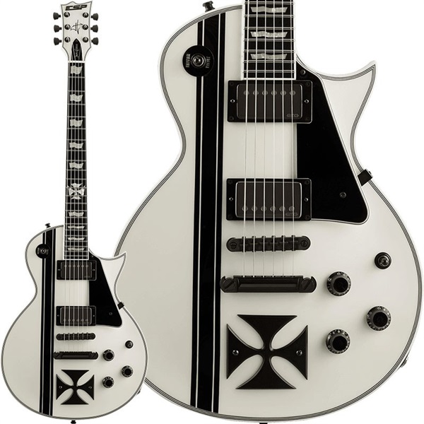 ESP IRON CROSS (Snow White w/Black Stripes) [James Hetfield Model] 【受注生産品】  ｜イケベ楽器店オンラインストア