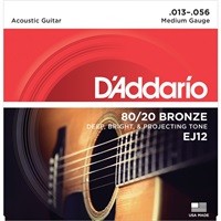 【PREMIUM OUTLET SALE】 80/20 Bronze Round Wound Acoustic Guitar Strings EJ12 (Medium/13-56)