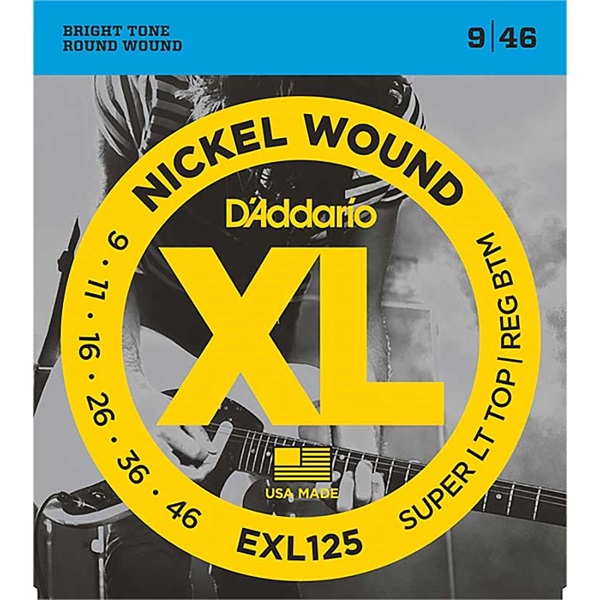 D’Addario XL Nickel Electric Guitar Strings EXL125 (Super Light Top， Regular Bottom/09-46)