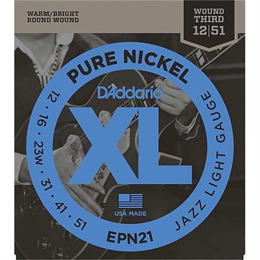 D’Addario XL Pure Nickel Round Wound EPN21 (Jazz Light/12-51)