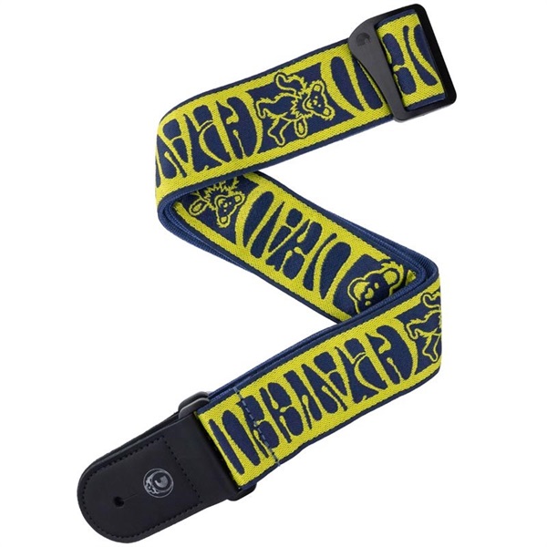 D’Addario Grateful Dead Woven Strap Dancing Bears (Yellow/Navy)[50GD02]