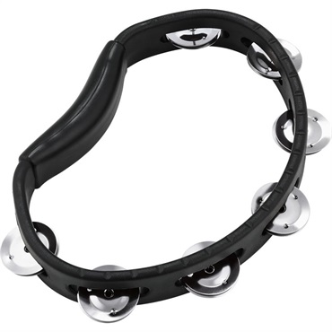 MEINL HEADLINER SERIES Hand Held ABS TAMBOURIN - Black / Single Row Jingle [HTBK]