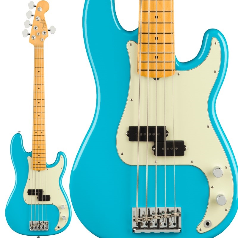 Fender USA American Professional II Precision Bass V (Miami Blue/Maple)