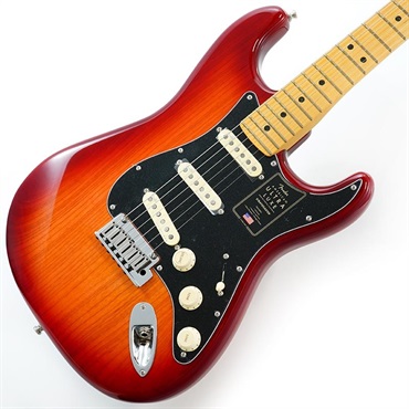 Fender USA American Ultra Luxe Stratocaster (Plasma Red Burst/Maple)