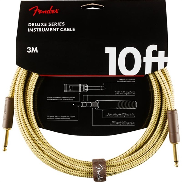 Fender USA DELUXE SERIES CABLE 10feet S/S (TWEED)(#0990820089)