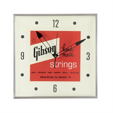 Gibson Vintage Lighted Wall Clock， Handmade Strings [GA-CLK4