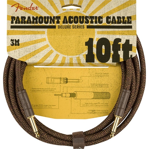 Fender USA Paramount 10' Acoustic Instrument Cable (Brown) (#0990910007)  ｜イケベ楽器店