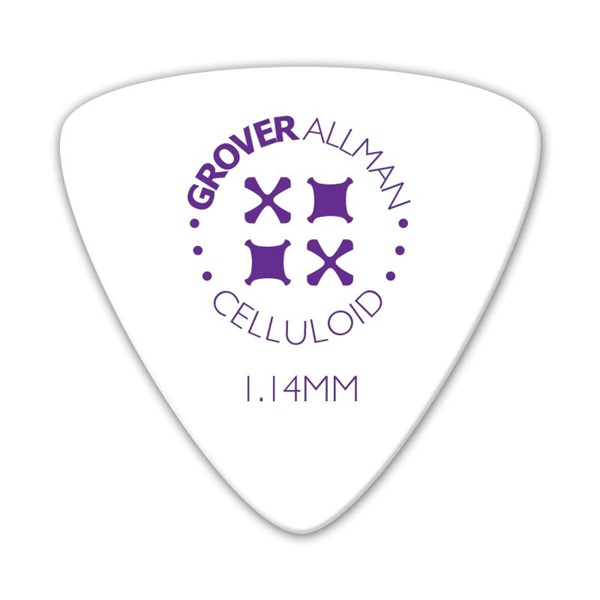 Grover Allman Celluloid Large Triangle Pro Picks 1.14mm [White]