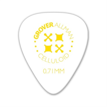 Grover Allman Celluloid Standard Pro Picks 0.71mm [White]