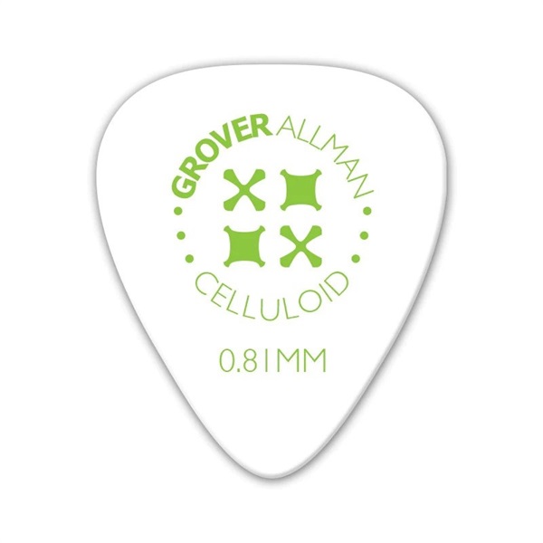 Grover Allman Celluloid Standard Pro Picks 0.81mm [White]