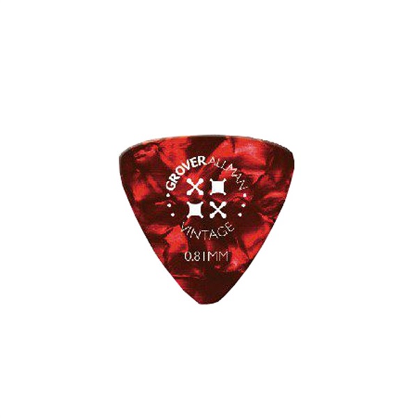 Grover Allman Vintage Celluloid Large Triangle 0.81mm (RED)ｘ10枚セット ｜イケベ楽器店