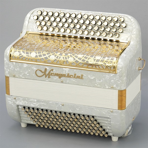 Mengascini F4-96 White Pearl Gold (フレンチタイプボタン式