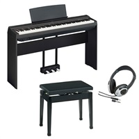 P-125aB(ブラック)＋L-125B＋LP-1B＋日本製高低自在イス【専用スタンド・専用3本ペダルセット・汎用ヘッドホン、お手入れクロス付き】(代引不可)(沖縄・離島送料別途見積り)