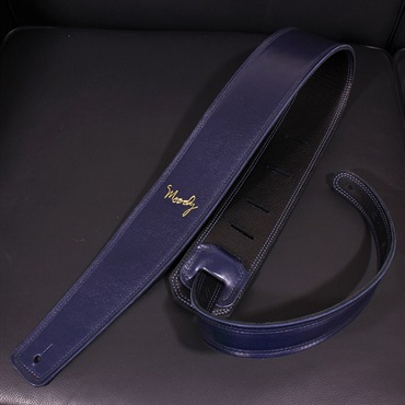 Moody Handmade Leather Straps Leather & Leather Series 2.5inch Standard Tail 【 Navy / Black 】