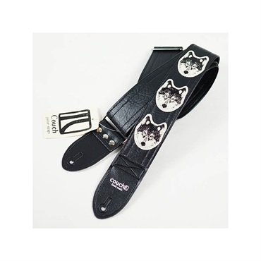 Couch Guitar Strap 狼・狼・狼・クロ [Wolf Guitar Strap Black/White Wolf]