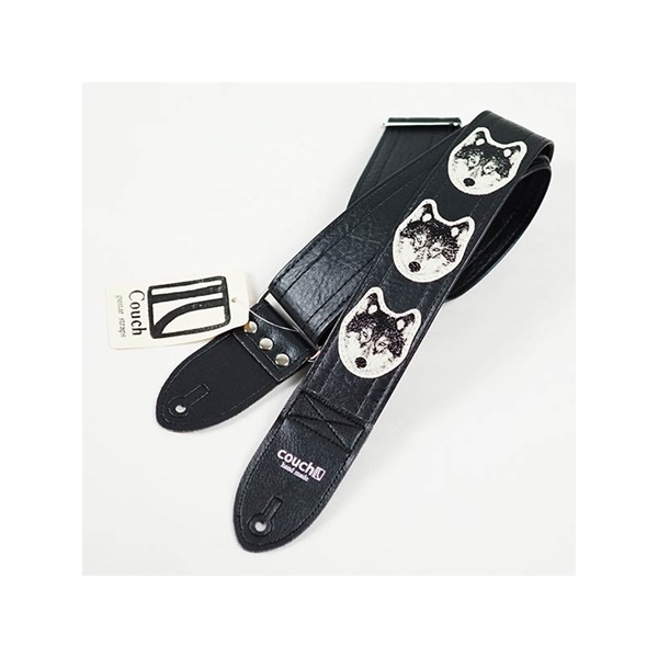 Couch Guitar Strap 狼・狼・狼・クロ [Wolf Guitar Strap Black/White Wolf]