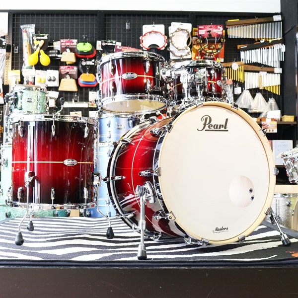 Pearl Masters Maple Complete MCT 4pc kit [MCT924BEDP/C #836 Red Burst  Stripe] 【タムホルダー付属】 ｜イケベ楽器店オンラインストア