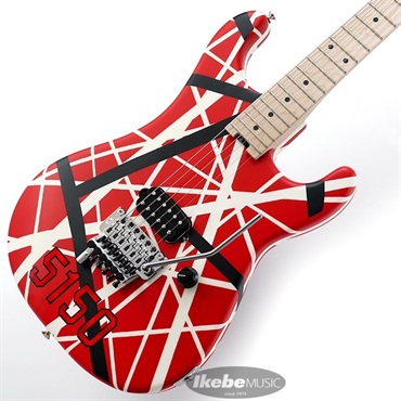 EVH Striped Series 5150 (Red with Black and White Stripes/Maple