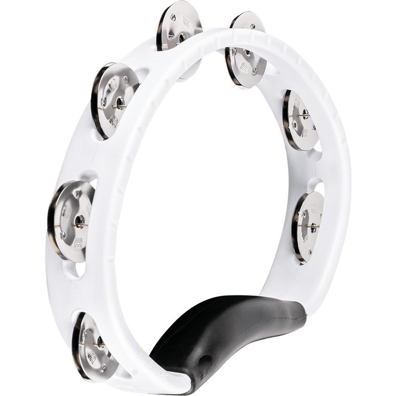 MEINL HEADLINER SERIES Hand Held ABS TAMBOURIN - White / Single Row Jingle [HTWH]