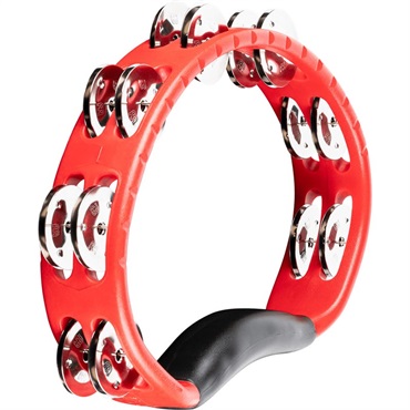 MEINL HEADLINER SERIES Hand Held ABS TAMBOURIN - Red / Double Row Jingle [HTMT1R]