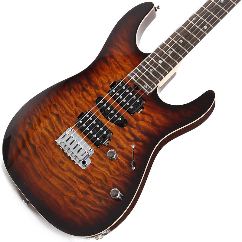 T's Guitars DST-Pro24 Selected Quilted Maple Top (Tiger Eye Burst 