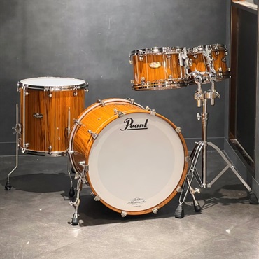 Masterworks 4pc Drum Kit [BD22，FT16，TT12，TT10][Zebrawood and finished with transparent Tiger Yellow Gloss]
