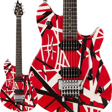 EVH Wolfgang Special Striped Series (Red Black and White/Ebony)