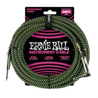 Braided Instrument Cable 25ft S/L (Black/Green) [#6066]