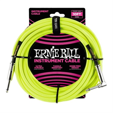 Braided Instrument Cable 10ft S/L (Neon Yellow) [#6080]