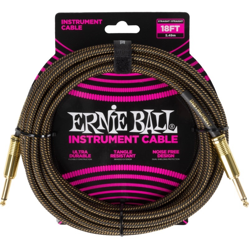 Braided Instrument Cable 18ft S/S (Pay Dirt) [#6432]