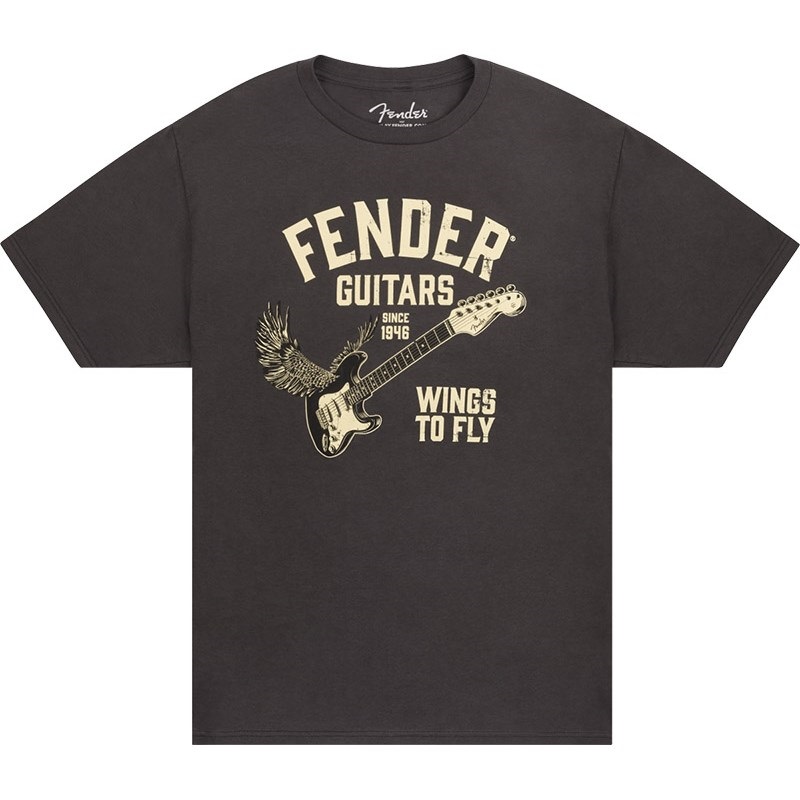 Fender USA FENDER(R) WINGS TO FLY T-SHIRT VINTAGE BLACK (XL size)(#9192828606)