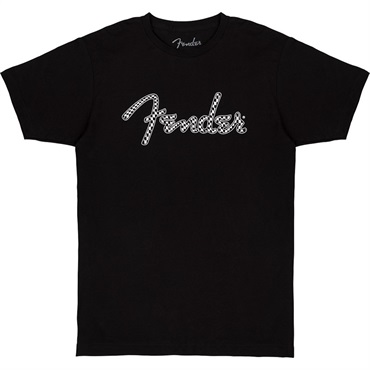 Fender USA FENDER(R) SPAGHETTI WAVY CHECKER LOGO TEE BLACK (L size)(#9192411506)