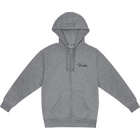 FENDER(R) SPAGHETTI SMALL LOGO ZIP FRONT HOODIE ATHLETIC GRAY (XL size)(#9113300606)