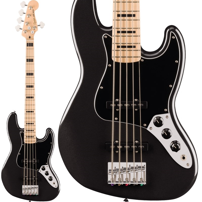 Squier by Fender Affinity Series Active Jazz Bass V (Black Metallic/Maple)