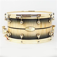 Masterworks Snare Drum 14×7 - Natural to Black Burst over White Sycamore w/Ebony Inlay/Gold Parts [MWAC1470S-G]