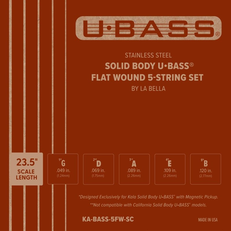 KALA KA-BASS-5FW-SC Stainless Flat Wound