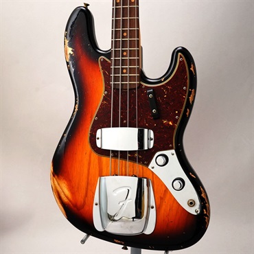 Fender Custom Shop 2024 Custom Collection Time Machine 1961 Jazz Bass Heavy Relic (Super Faded/Aged Bleached 3 Color Sunburst)