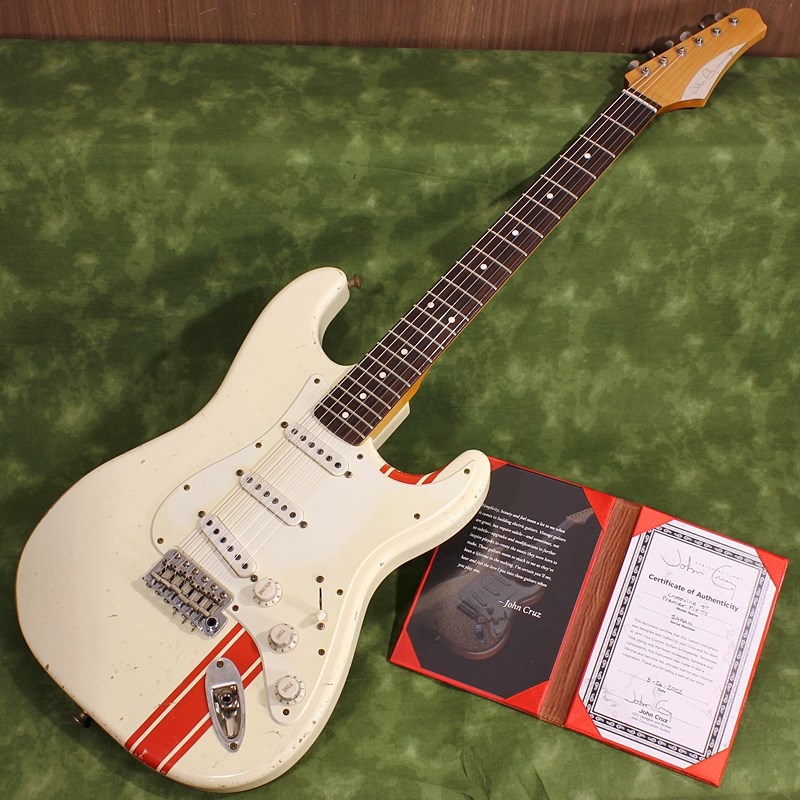 John Cruz Custom Guitars 【USED】Premier Fifty Crossville ST Rivera White w/Minx's Red Stripe