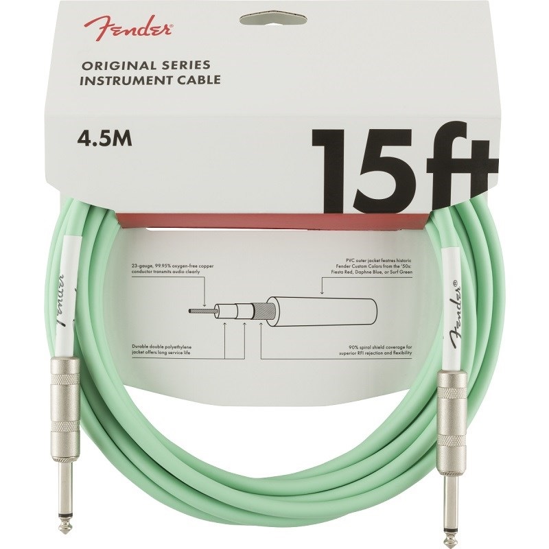 Fender USA ORIGINAL SERIES CABLE 15feet (SURF GREEN)(#0990515058)