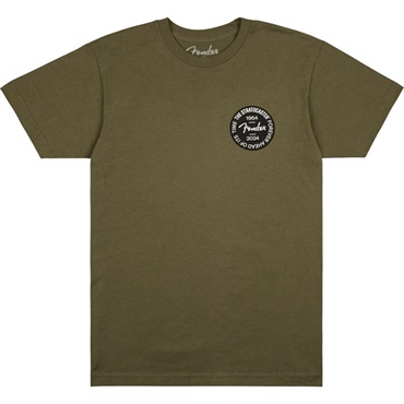 Fender USA STRATOCASTER(TM) 70TH ANNIVERSARY BADGE TEE OLIVE (Large size)(#9101293597)