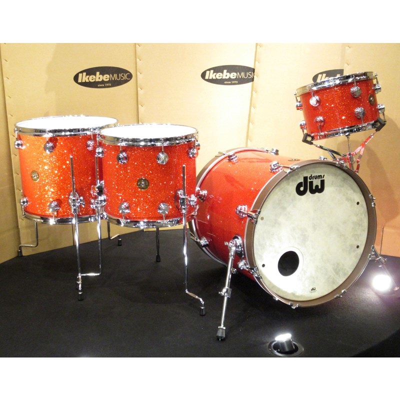 dw 【USED】Jazz Series Mahogany/Gum 4pc Drum Set - Super Tangerine Glass