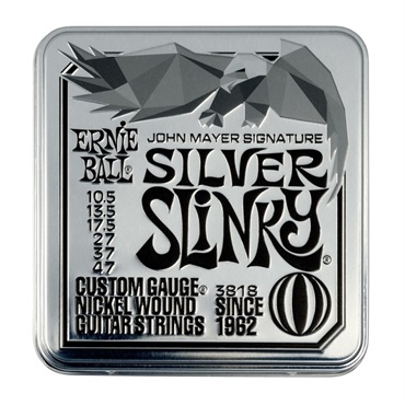 ERNIE BALL John Mayer Silver Slinky Signature Electric Guitar Strings 3Pack 10.5-47  [#3818]