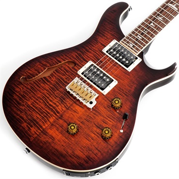 P.R.S. SE Custom 24 Semi-Hollow Piezo (Orange Tiger Smokeburst)