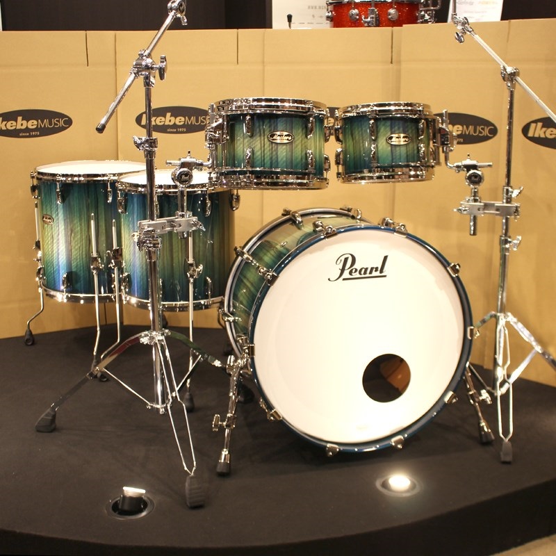 Pearl Masters Maple Gum 5pc Drum Set - Scuba Blue Over Black Limba w/Nickel  Hardware【Pearlファクトリーツアー2024オーダー品】 ｜イケベ楽器店オンラインストア