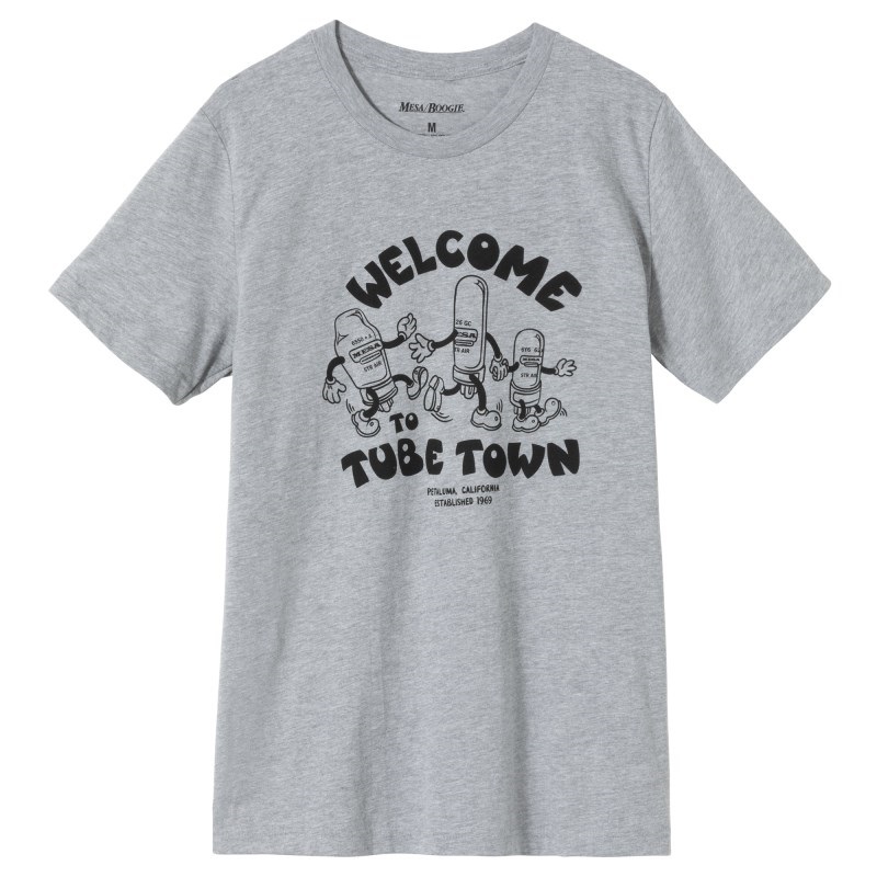 Gibson Welcome to Tube Town Tee (Gray)， (Large) [MA-TEE-TOWN-GRY-LG]