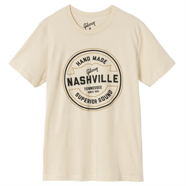 Gibson Handmade in Nashville Tee (Cream)， (Medium) [GA-TEE-HAND-CRM-MD]