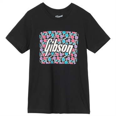 Gibson Floral Block Logo Tee (Black)， (XL) [GA-TEE-FLRL-BLK-XL]